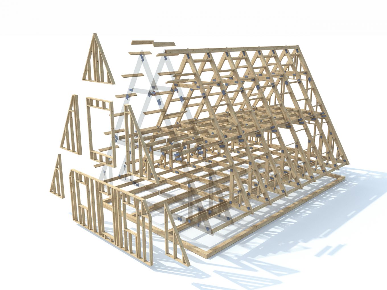 Схема каркаса A-frame house